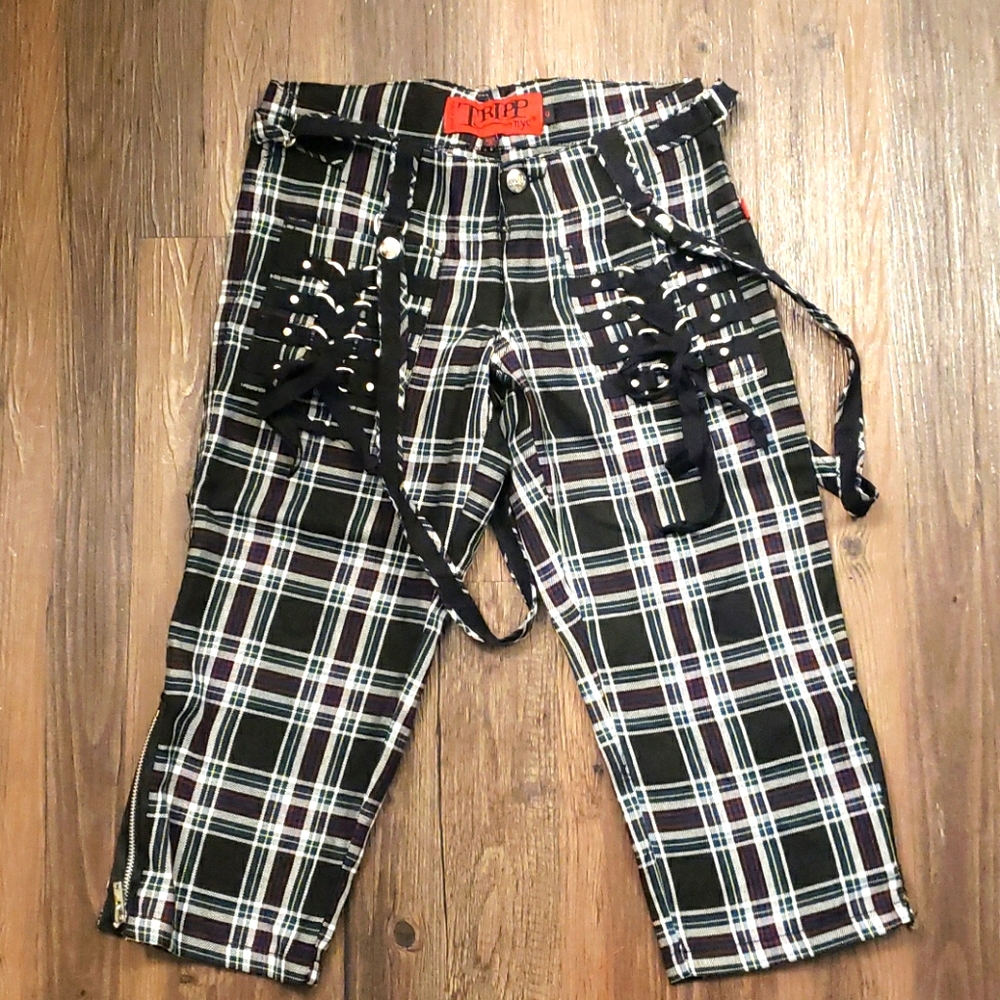 TRIPP NYC CAPRIS FLANNEL PUNKY PANTS